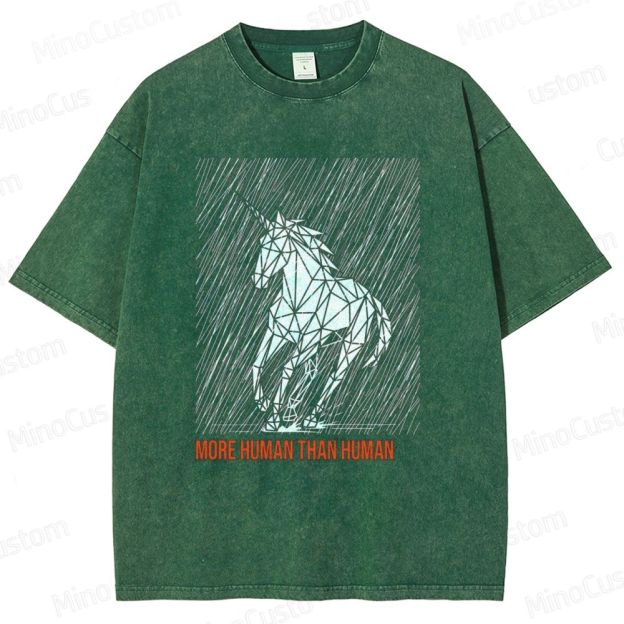 Blade Runner "More Human Than Human" Unicorn Graphic Washed T - Shirt