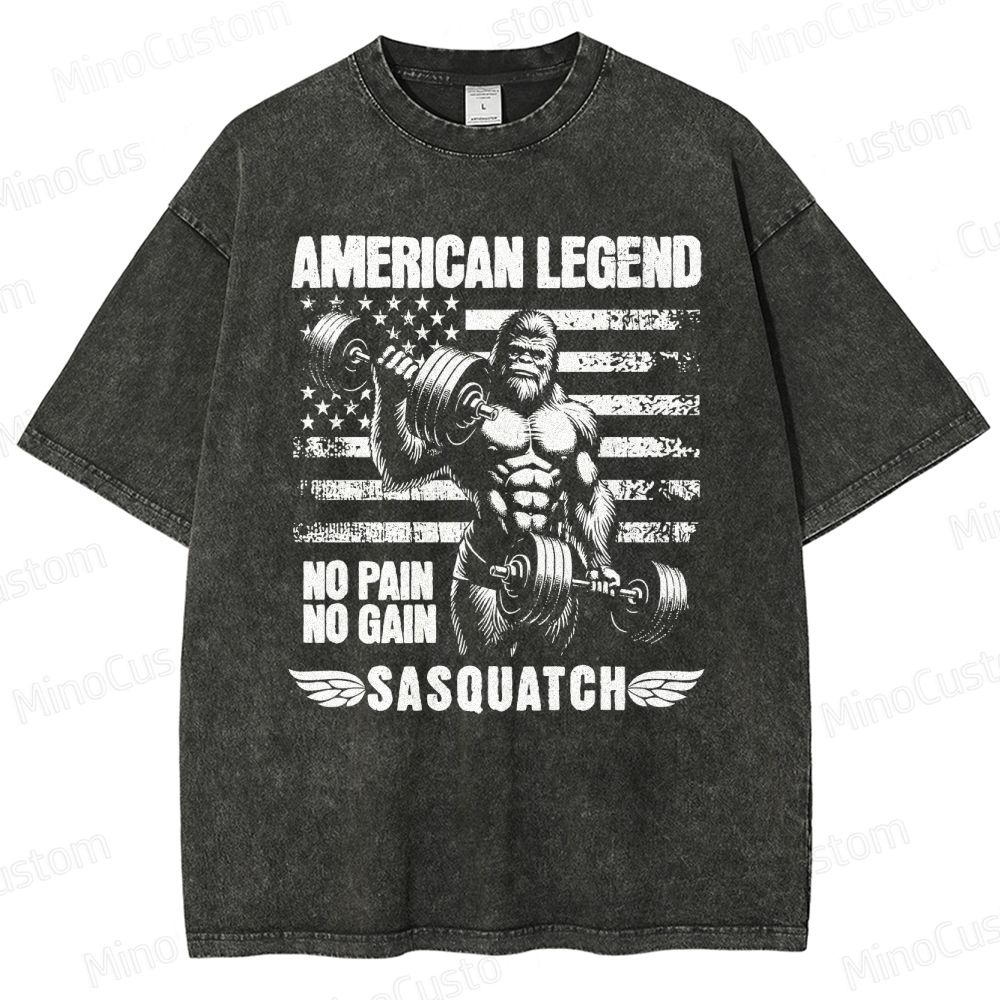 Bigfoot Bodybuilding Washed T-Shirt 