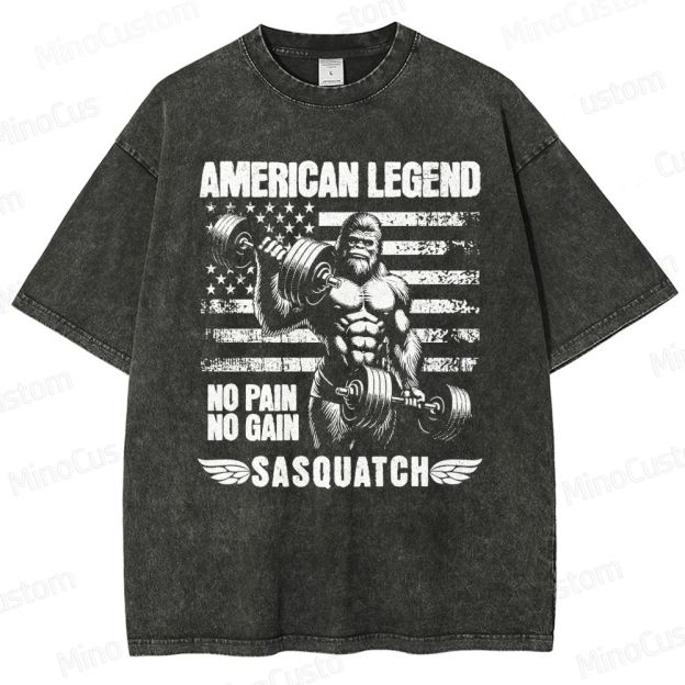 Bigfoot Bodybuilding Washed T-Shirt 