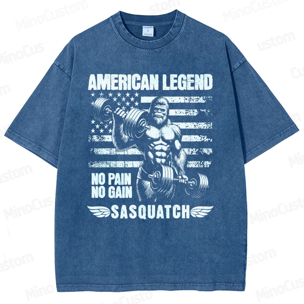 Bigfoot Bodybuilding Washed T-Shirt 