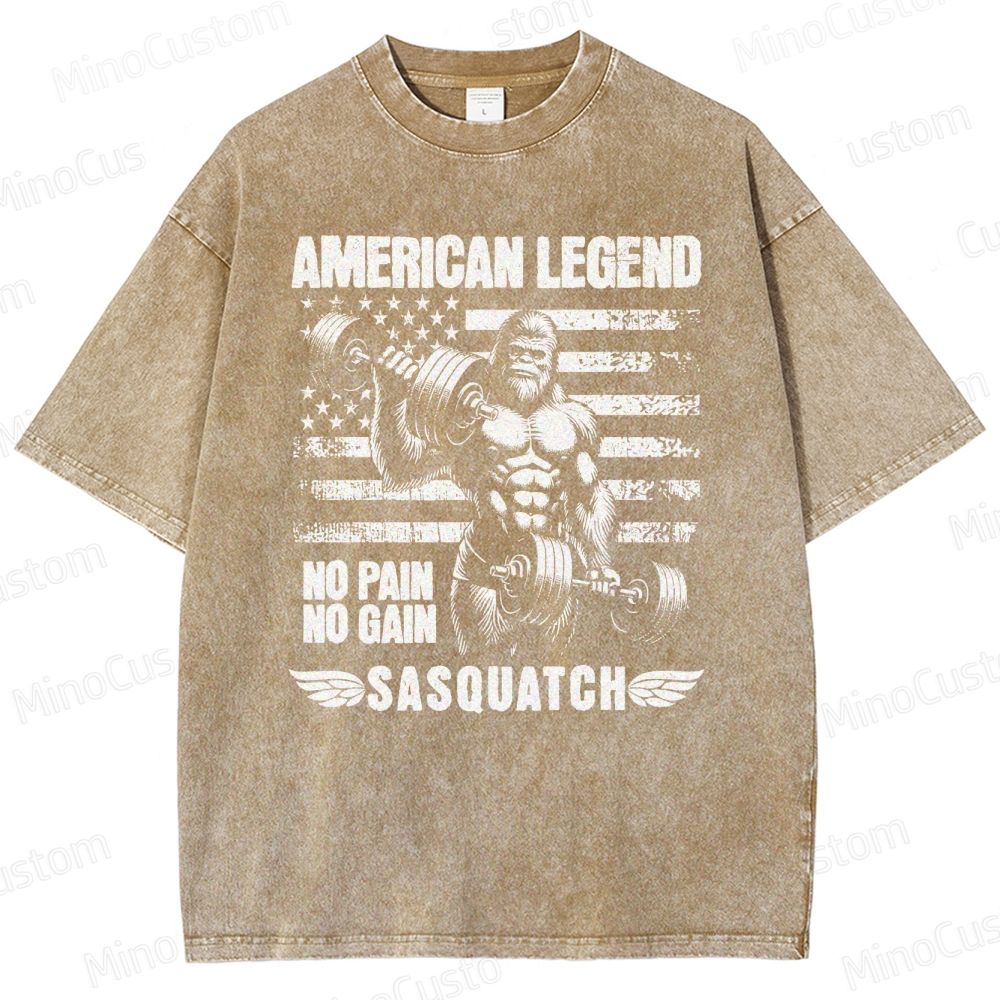 Bigfoot Bodybuilding Washed T-Shirt 