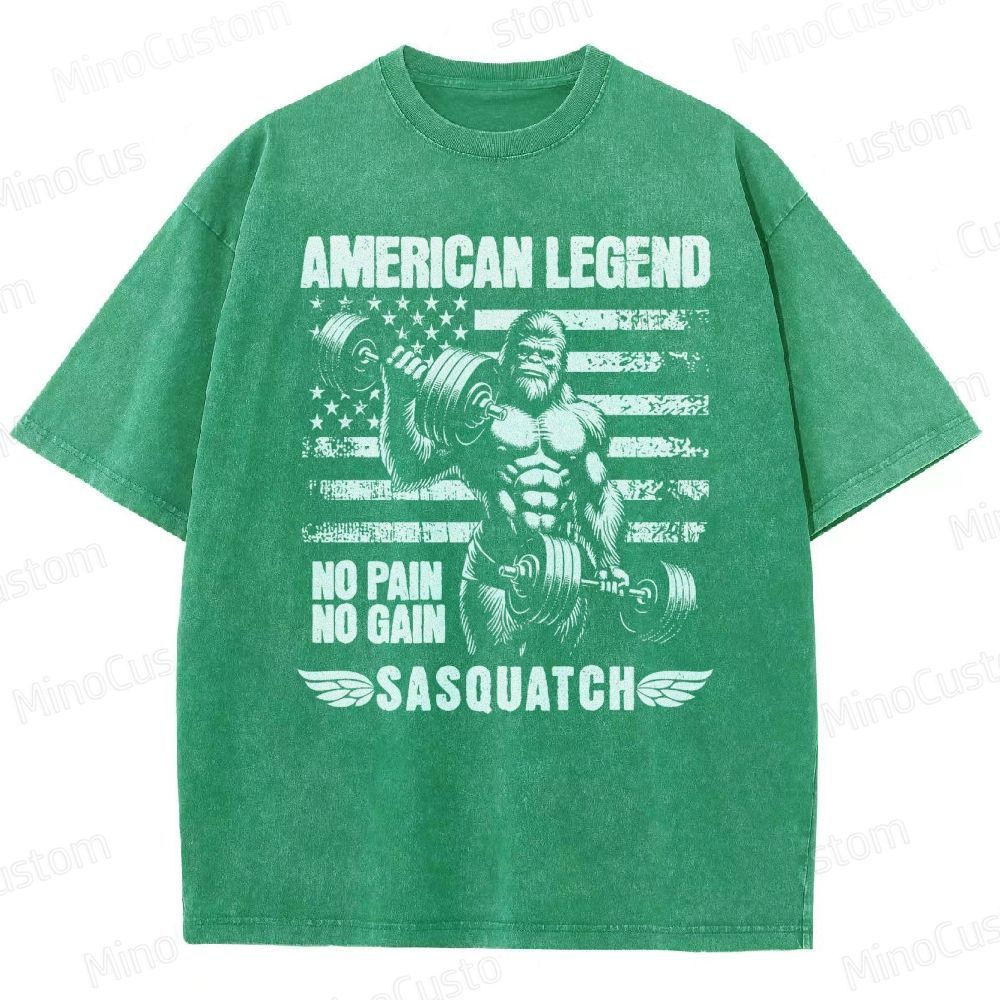 Bigfoot Bodybuilding Washed T-Shirt 