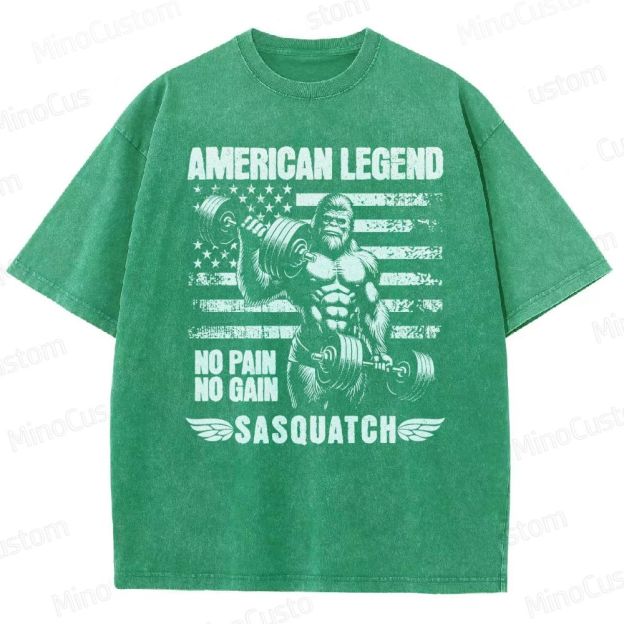 Bigfoot Bodybuilding Washed T-Shirt 