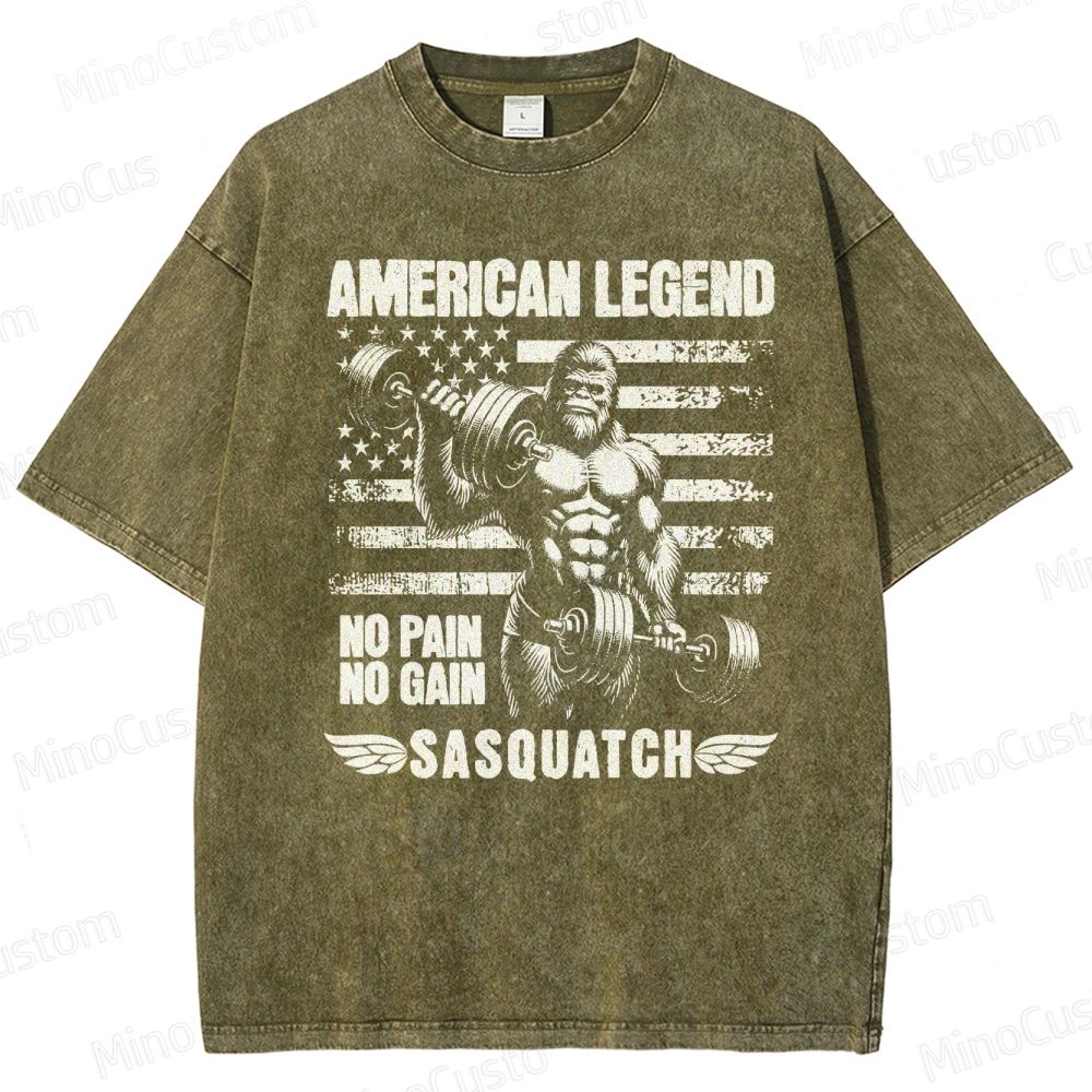 Bigfoot Bodybuilding Washed T-Shirt 