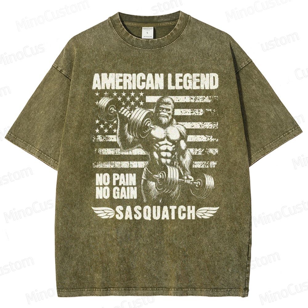 Bigfoot Bodybuilding Washed T-Shirt 