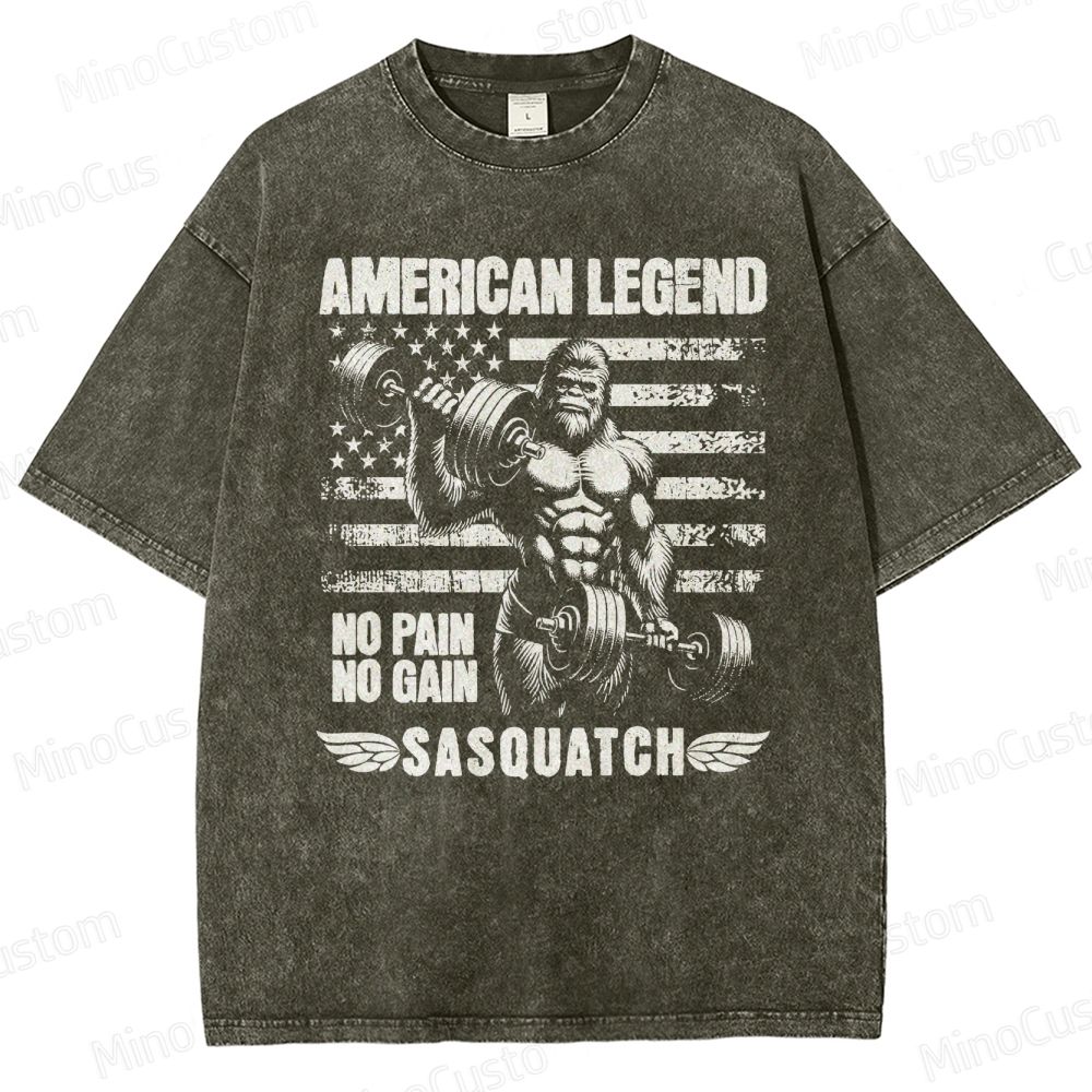 Bigfoot Bodybuilding Washed T-Shirt 