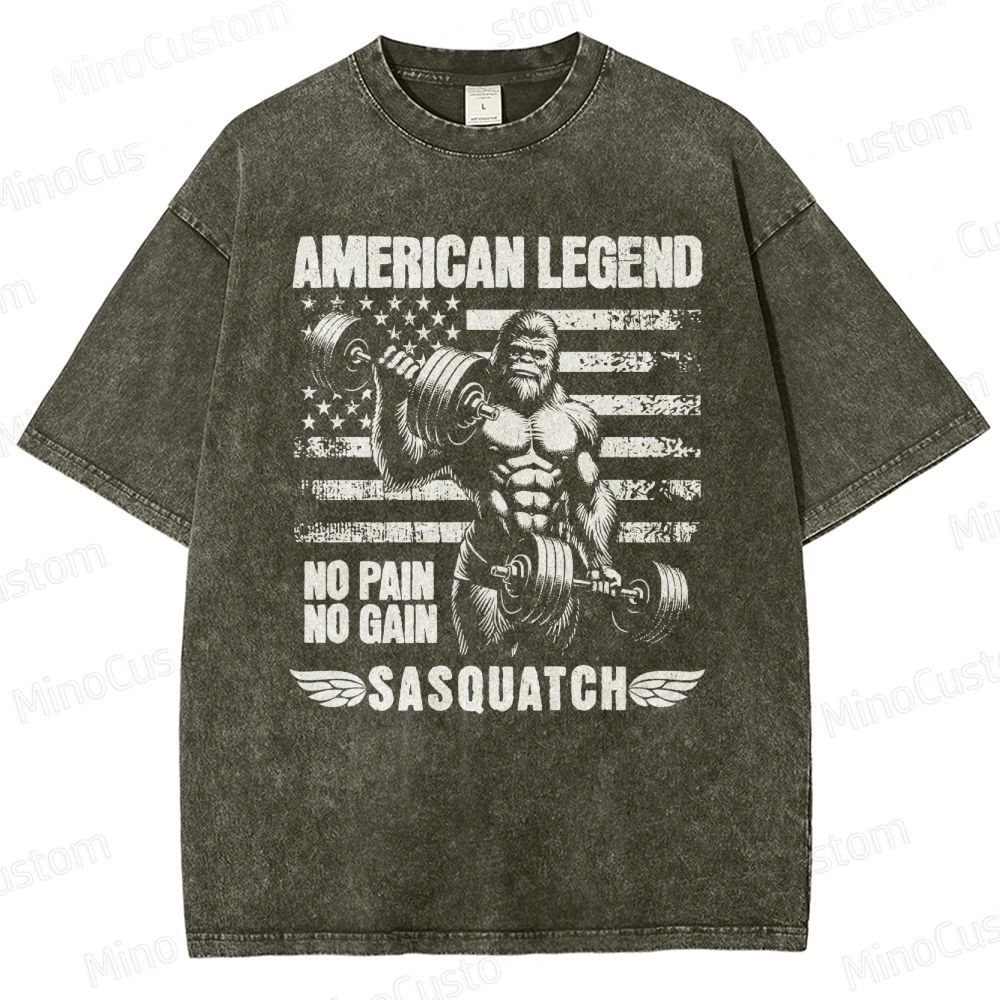 Bigfoot Bodybuilding Washed T-Shirt 