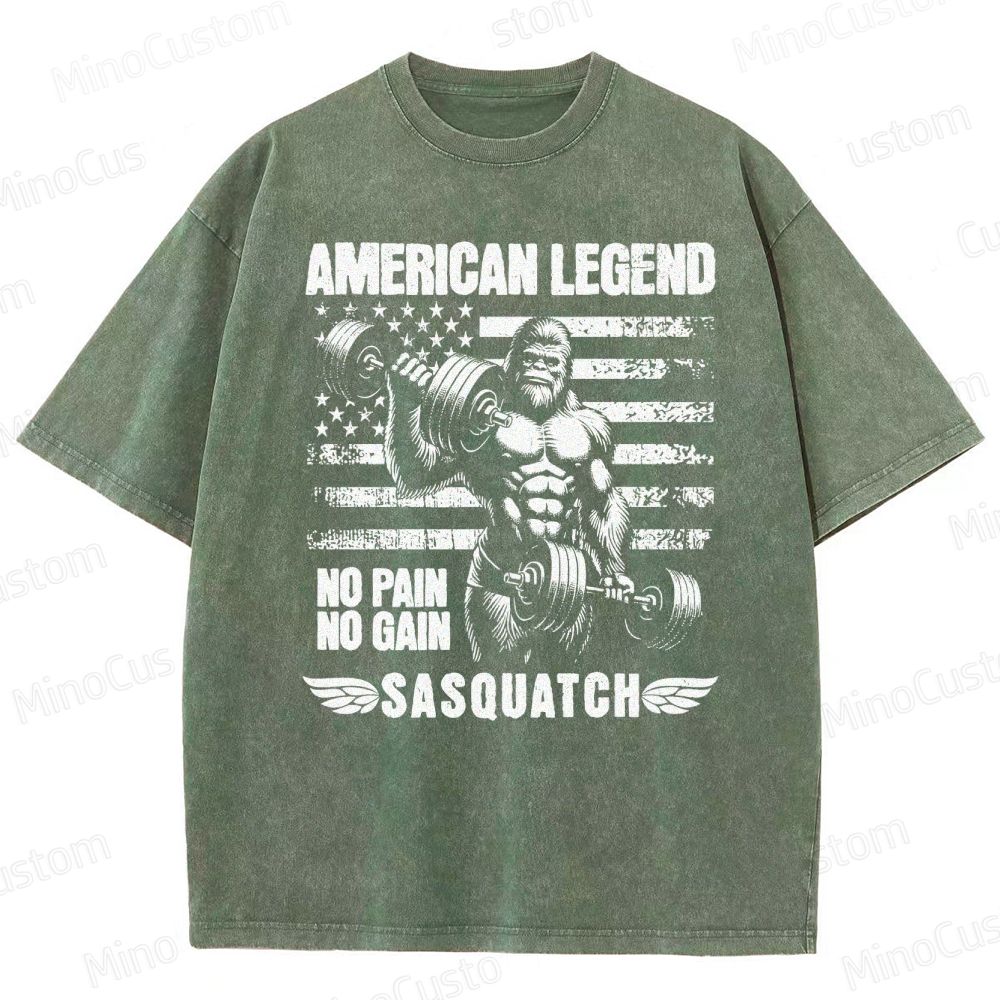 Bigfoot Bodybuilding Washed T-Shirt 