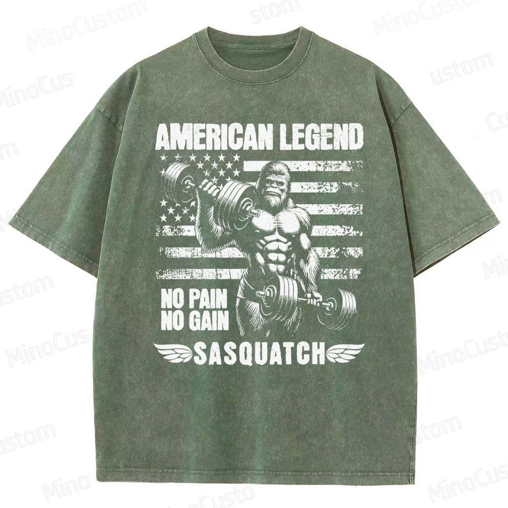 Bigfoot Bodybuilding Washed T-Shirt 
