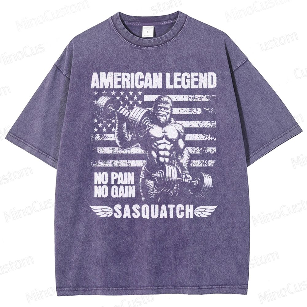 Bigfoot Bodybuilding Washed T-Shirt 