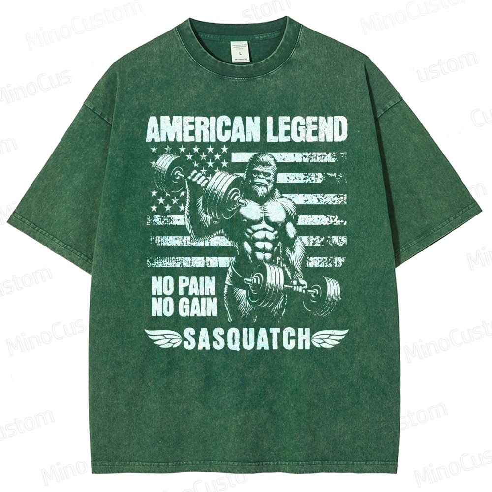 Bigfoot Bodybuilding Washed T-Shirt 