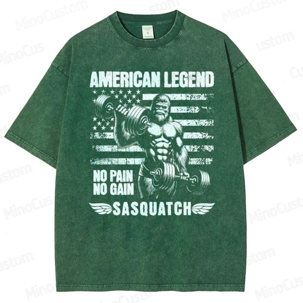 Bigfoot Bodybuilding Washed T-Shirt 