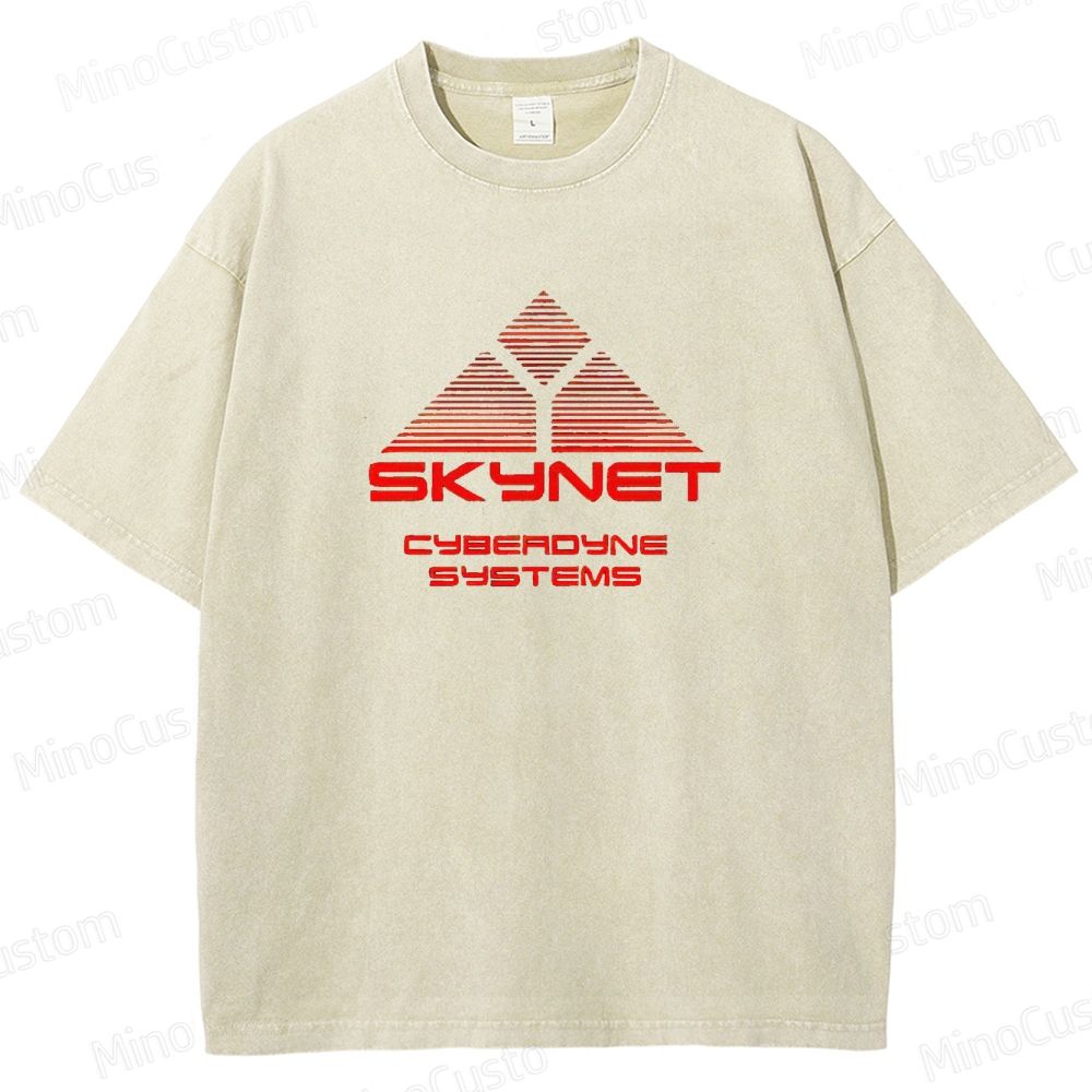 "Terminator" Themed Washed T - Shirt 