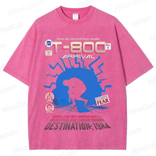 "Terminator T - 800 Arrival" Washed Graphic T - Shirt