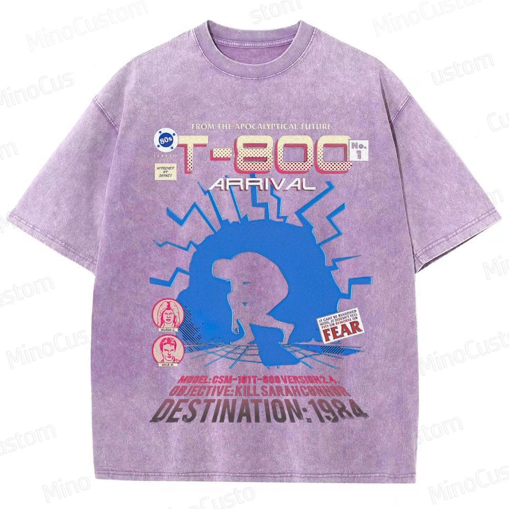 "Terminator T - 800 Arrival" Washed Graphic T - Shirt