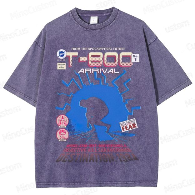 "Terminator T - 800 Arrival" Washed Graphic T - Shirt
