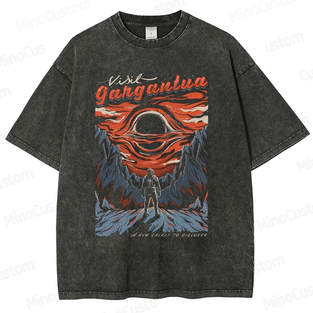 "Interstellar" Gargantua Themed Washed T - Shirt