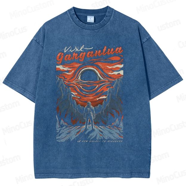 "Interstellar" Gargantua Themed Washed T - Shirt