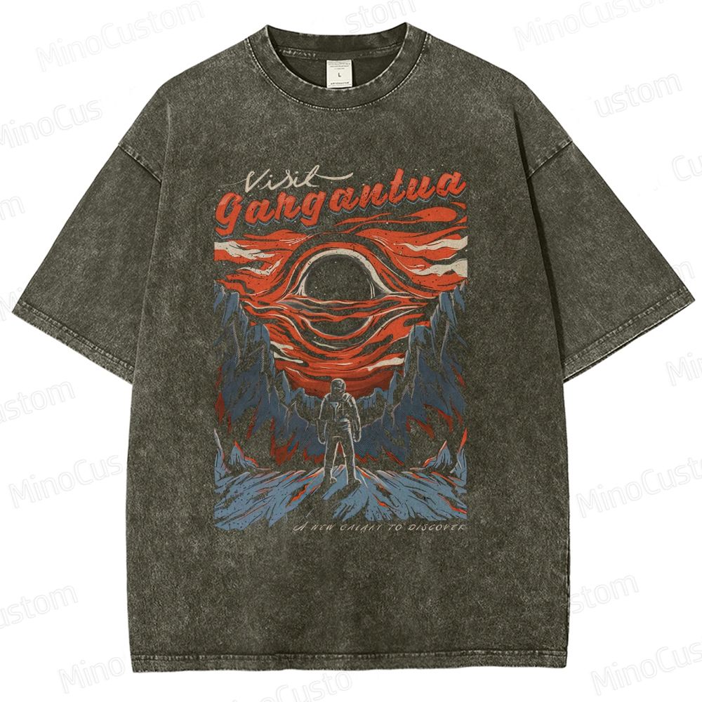 "Interstellar" Gargantua Themed Washed T - Shirt