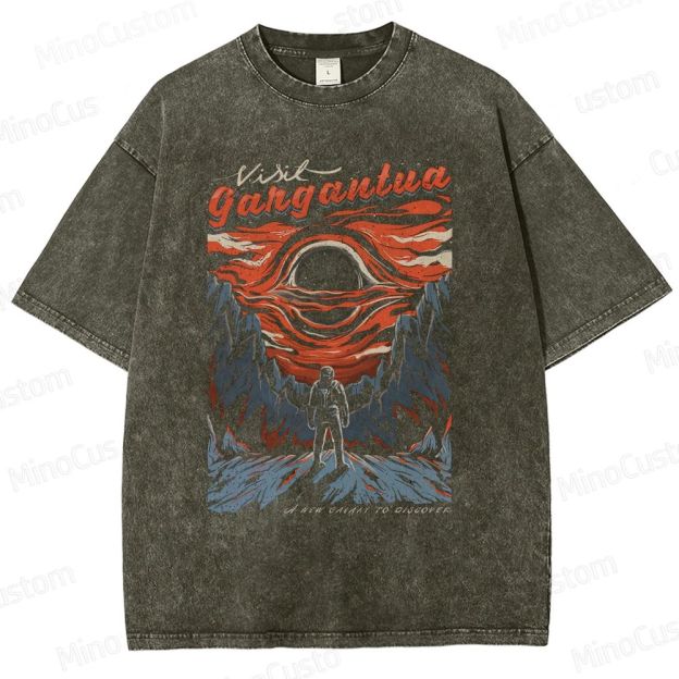 "Interstellar" Gargantua Themed Washed T - Shirt