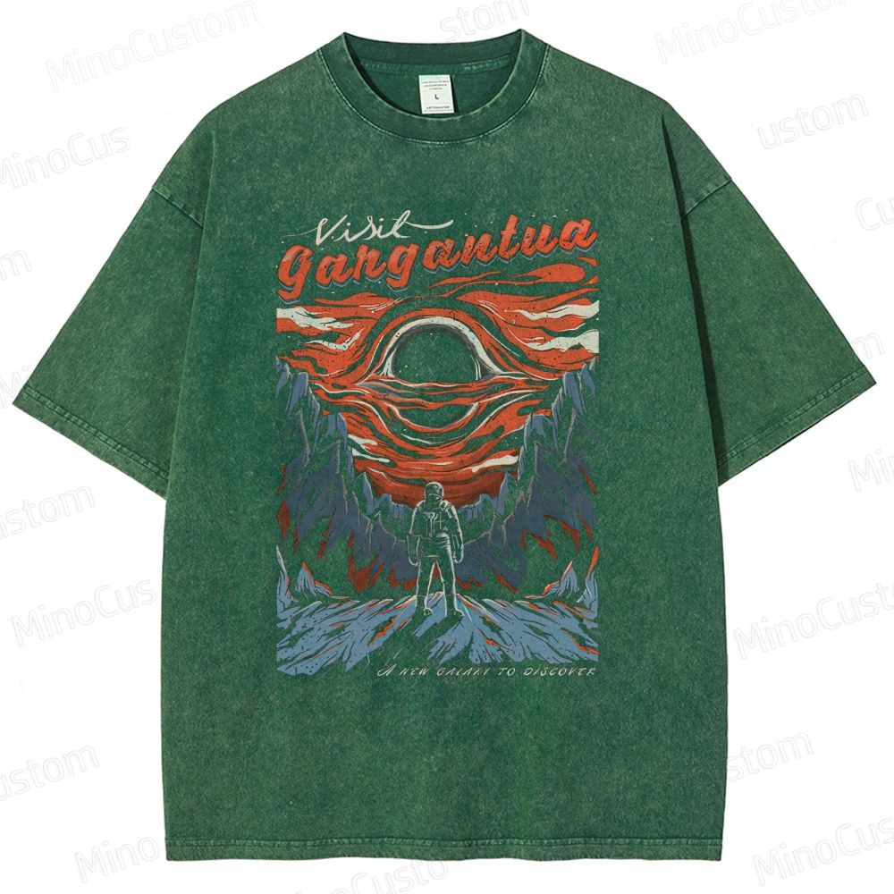 "Interstellar" Gargantua Themed Washed T - Shirt