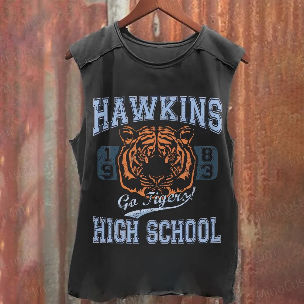 "Stranger Things" Inspired Hawkins High School Washed Sleeveless Tank Top