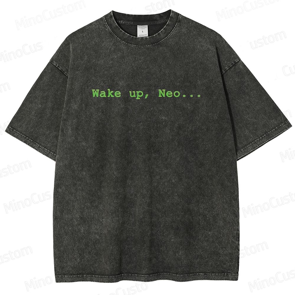 "The Matrix" Themed Washed T - Shirt