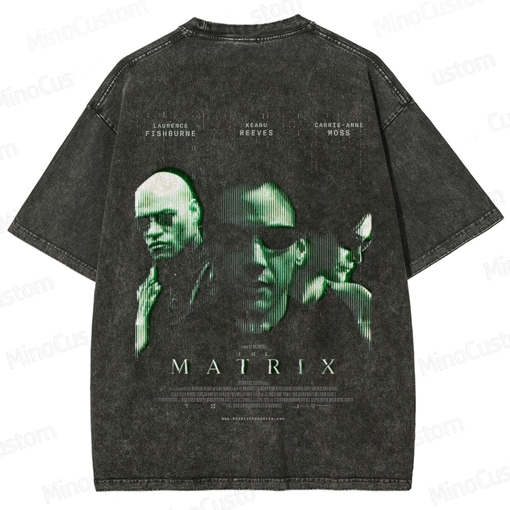 "The Matrix" Themed Washed T - Shirt