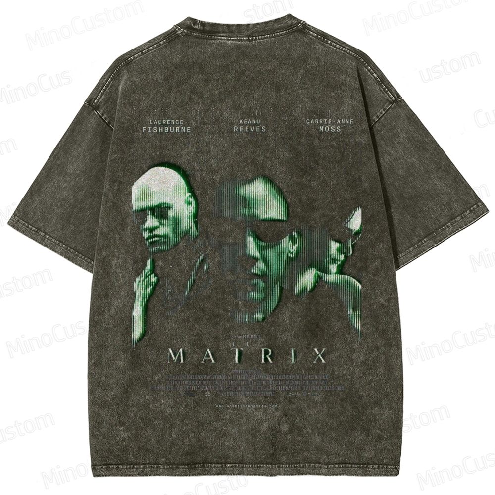 "The Matrix" Themed Washed T - Shirt