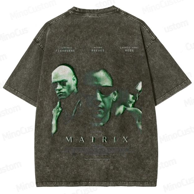 "The Matrix" Themed Washed T - Shirt