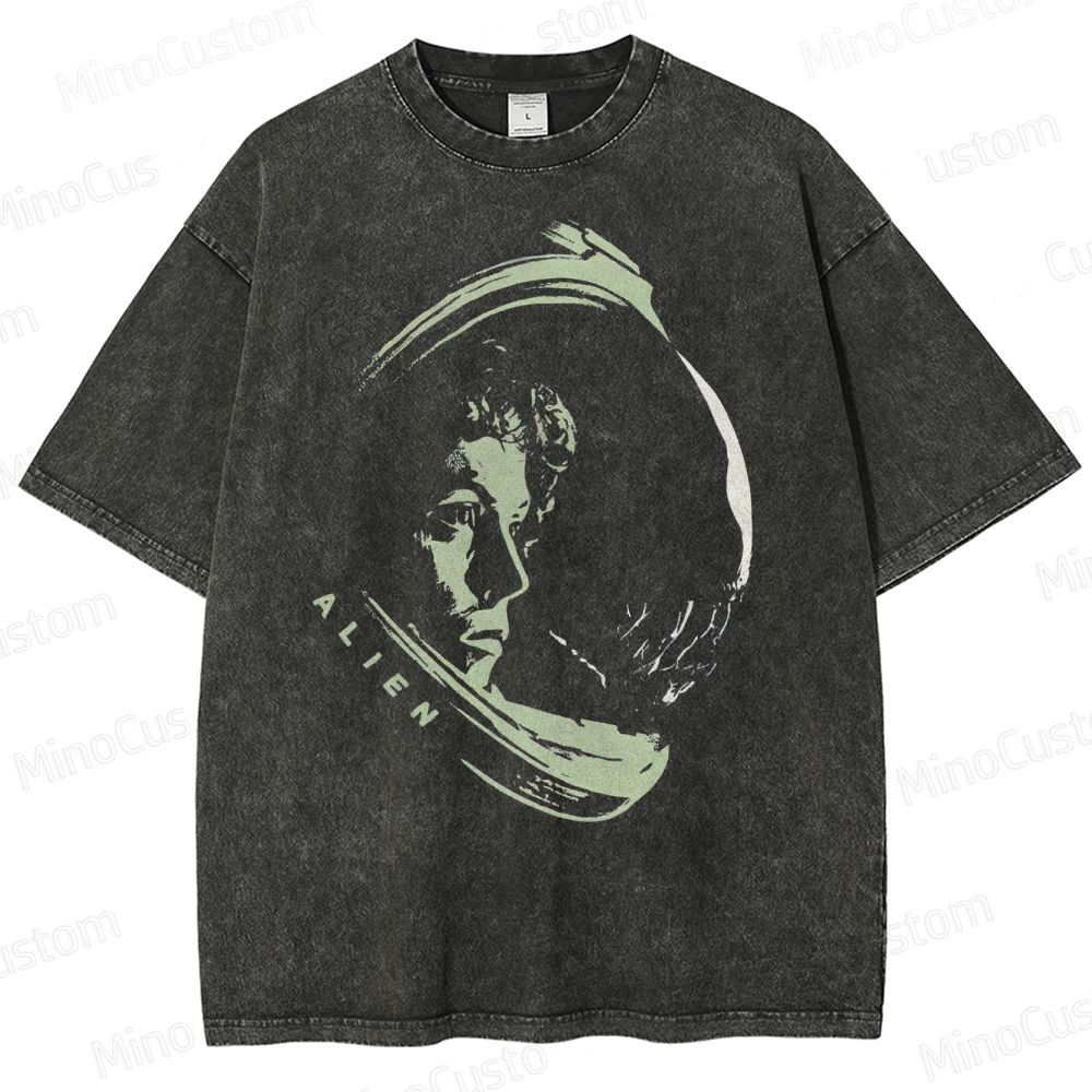 Alien Sci-Fi  Washed T-Shirt 