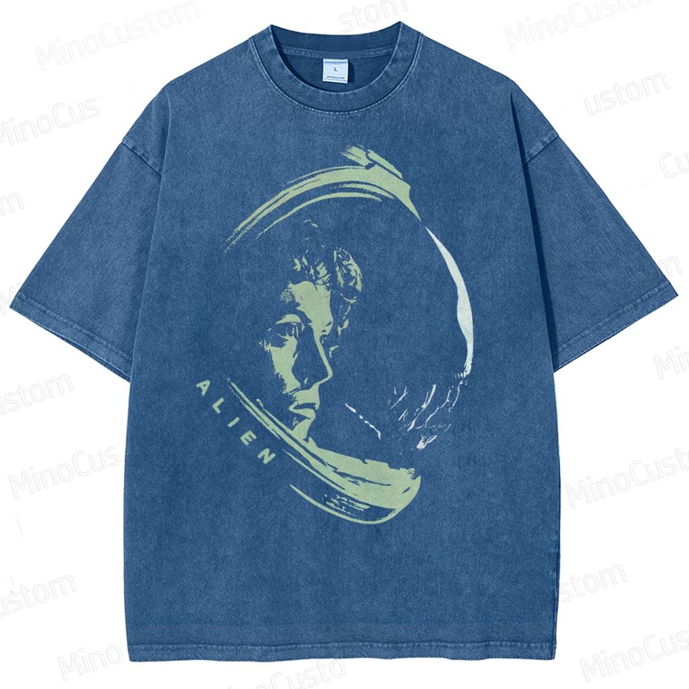 Alien Sci-Fi  Washed T-Shirt 