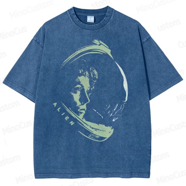Alien Sci-Fi  Washed T-Shirt 
