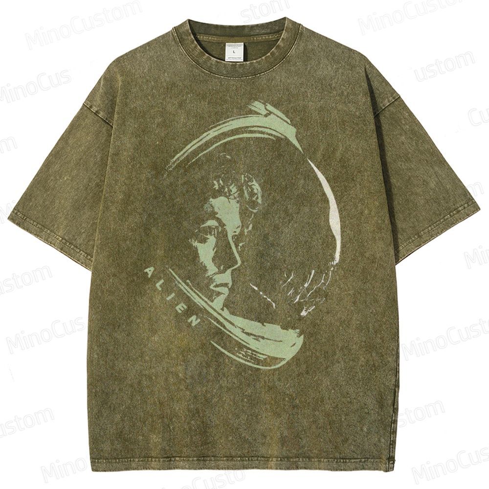 Alien Sci-Fi  Washed T-Shirt 