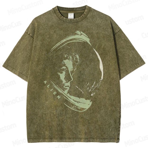 Alien Sci-Fi  Washed T-Shirt 