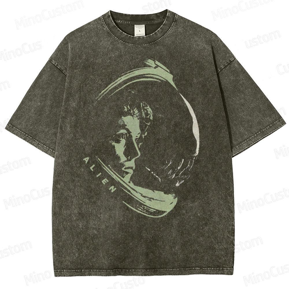 Alien Sci-Fi  Washed T-Shirt 