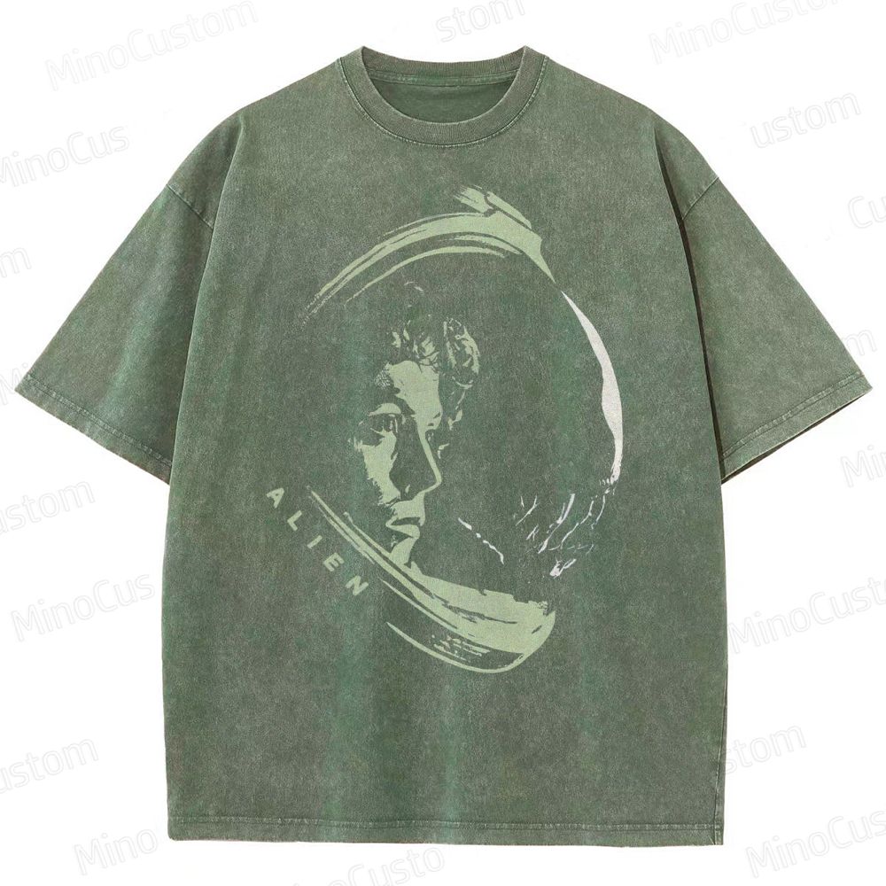 Alien Sci-Fi  Washed T-Shirt 