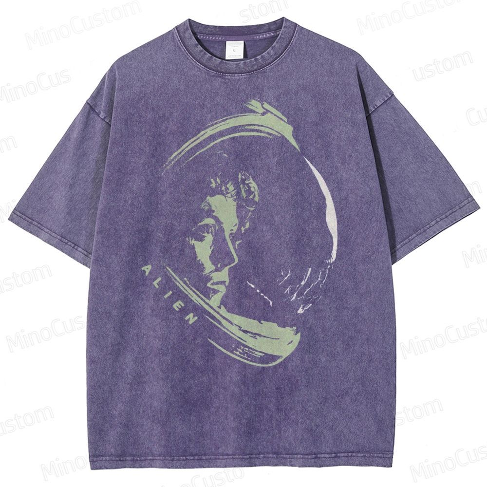 Alien Sci-Fi  Washed T-Shirt 