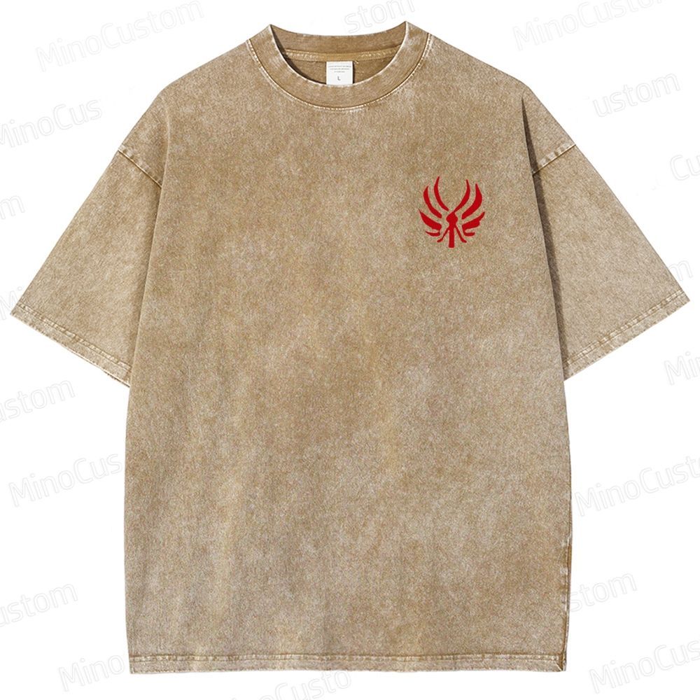 "Red Rising" Inspired Graphic Washed T - Shirt