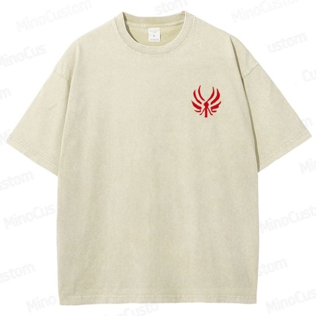 "Red Rising" Inspired Graphic Washed T - Shirt