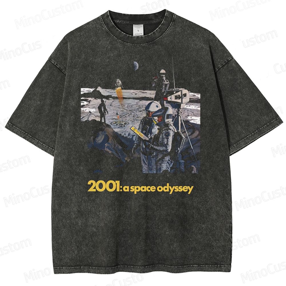 "2001: A Space Odyssey" Inspired Graphic Washed T - Shirt