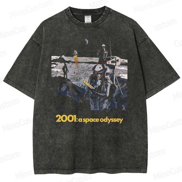"2001: A Space Odyssey" Inspired Graphic Washed T - Shirt