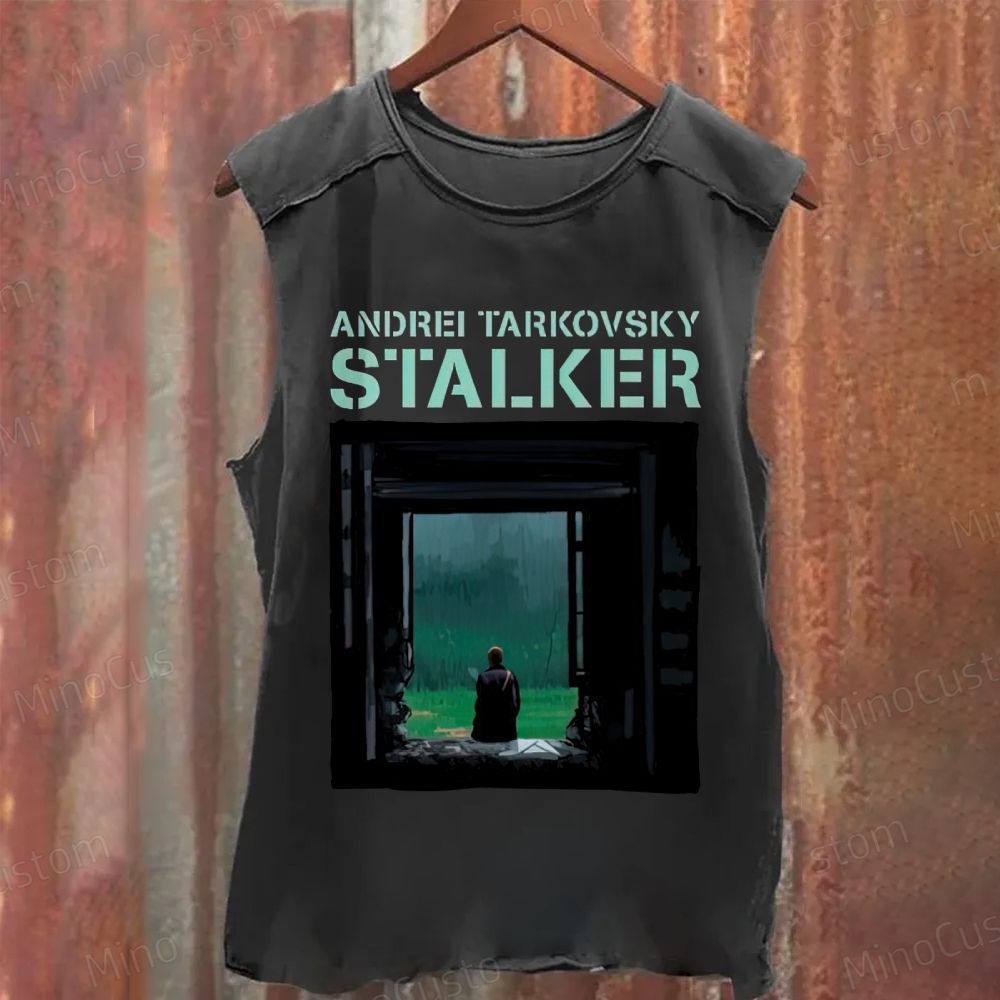Andrei Tarkovsky's "Stalker" Themed Washed Sleeveless Tank Top