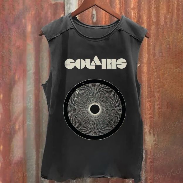 "Solaris" Themed Washed Sleeveless Tank Top
