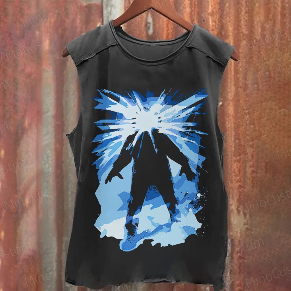 Abstract Energy Figure Washed Tank Top