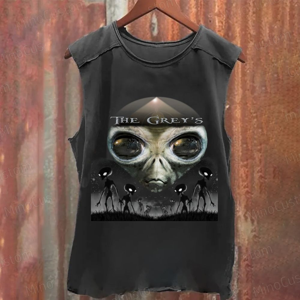 The Greys Alien Graphic Washed Tank Top