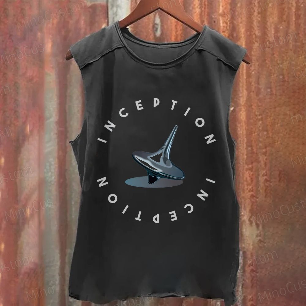 Inception Spinning Top Graphic Washed Tank Top