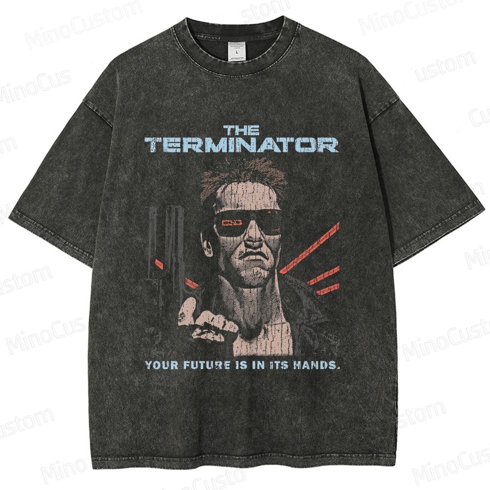 The Terminator "Your Future Is In Its Hands" Graphic Washed T - Shirt