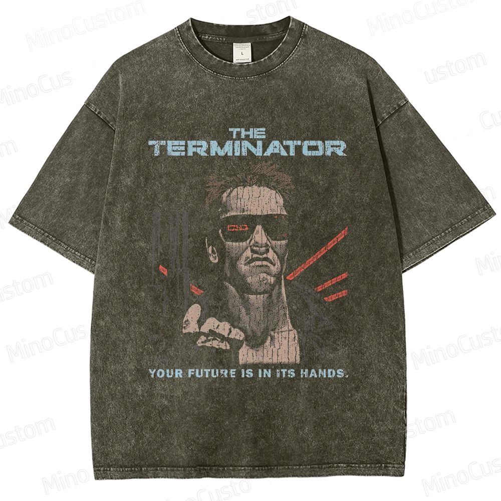 The Terminator "Your Future Is In Its Hands" Graphic Washed T - Shirt