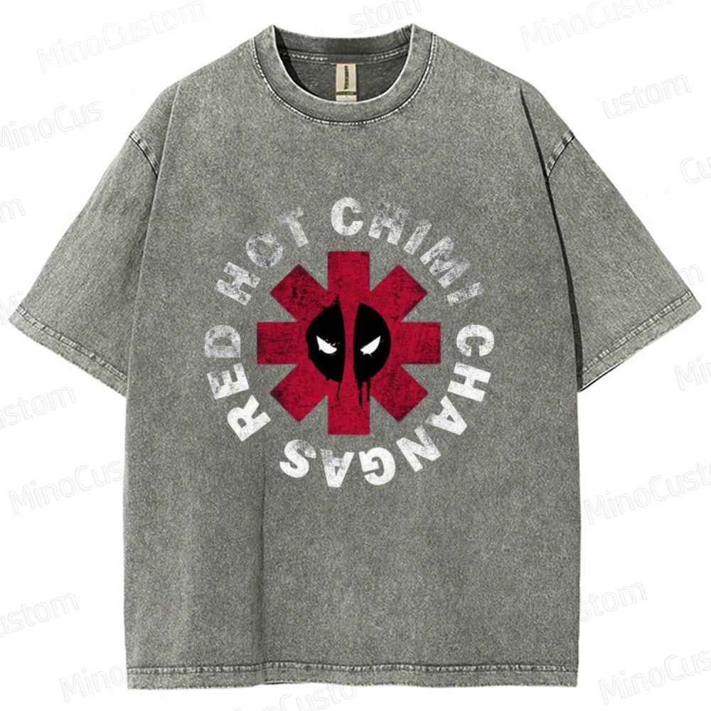 Deadpool Red Hot Chimi Changas Washed T - shirt